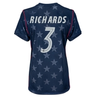 Camiseta Estados Unidos Chris Richards #3 Segunda Equipación Replica Mundial 2026 para mujer mangas cortas